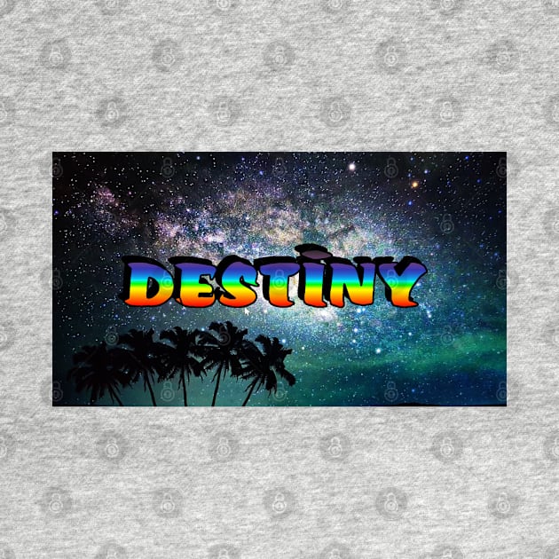 DESTINY Urban Colourful Galaxy Name Tag by Mash75Art